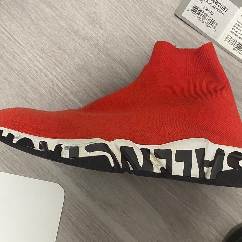Balenciaga Kids Vibrant Red Sock Sneakers come get them